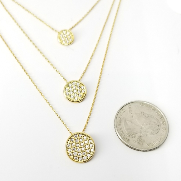 NWT Statement 3 Layered Pave CZ Choker Necklace - Picture 4 of 11